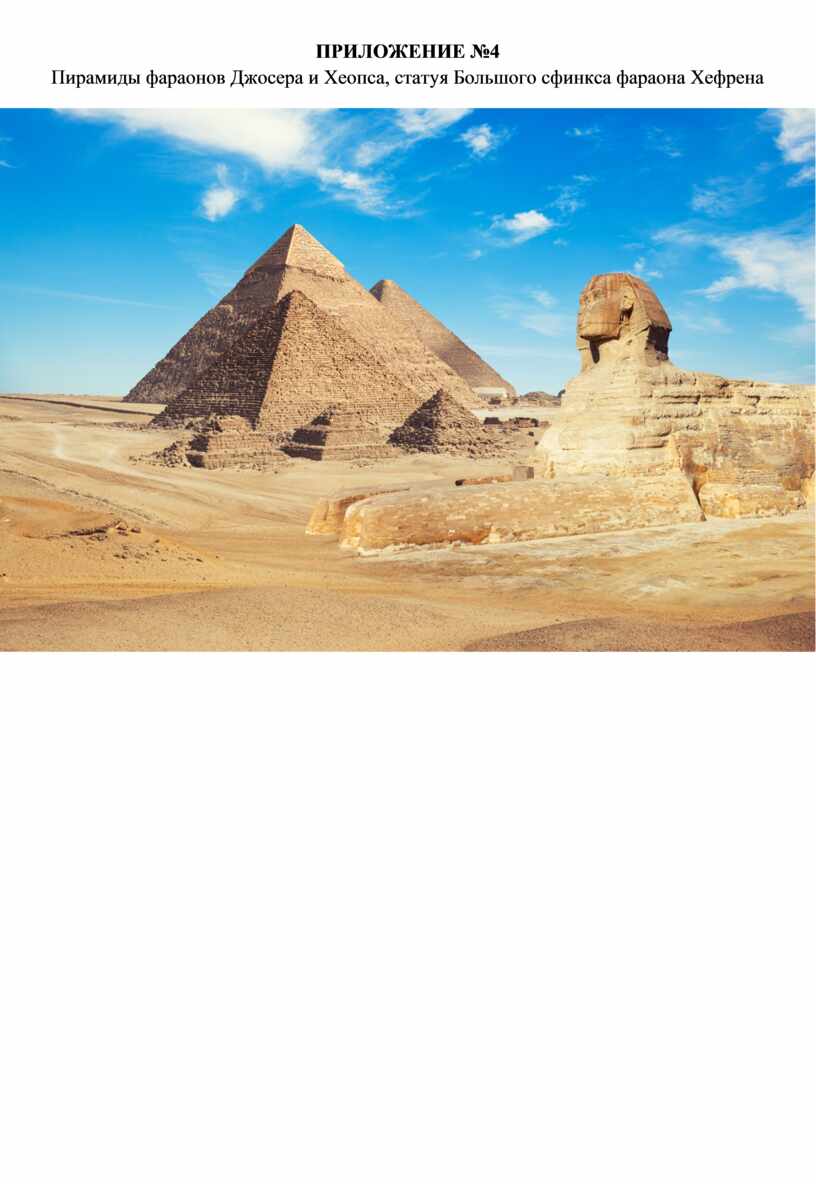 ПРИЛОЖЕНИЕ №4 Пирамиды фараонов