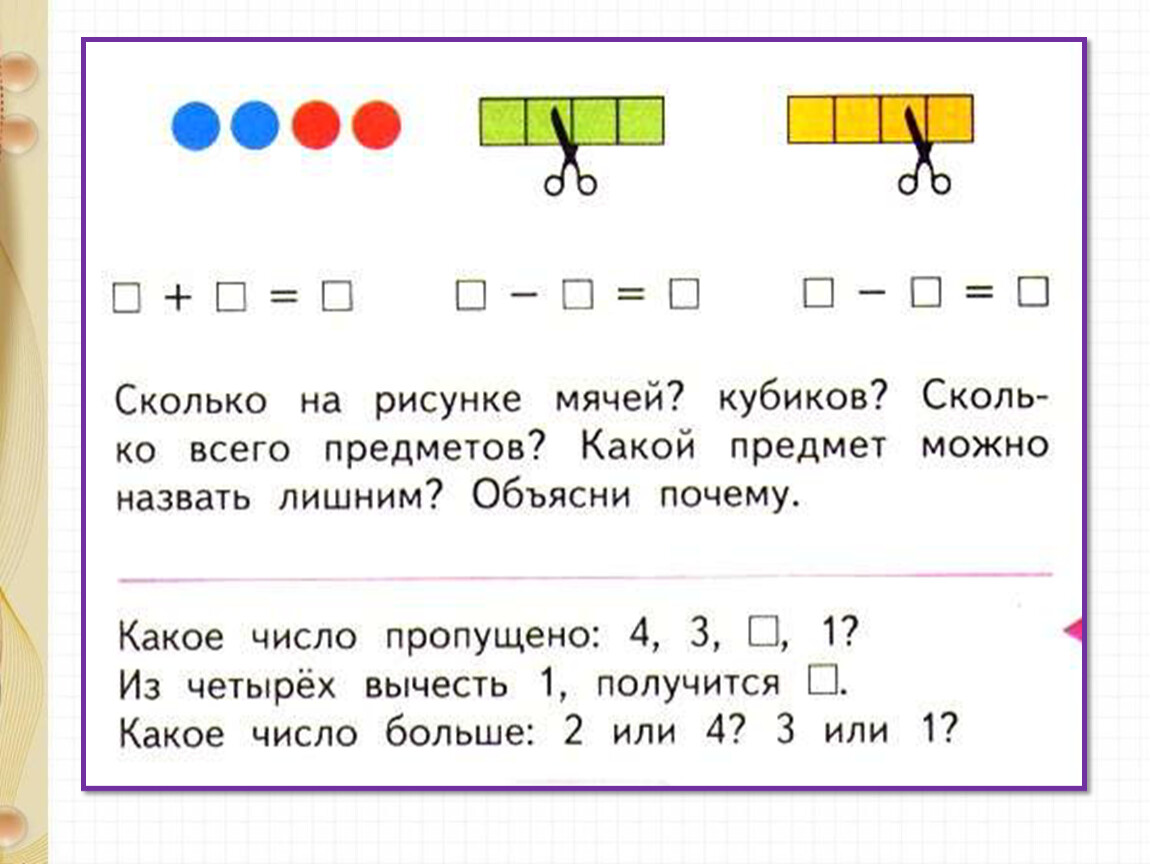 Число 4 письменно