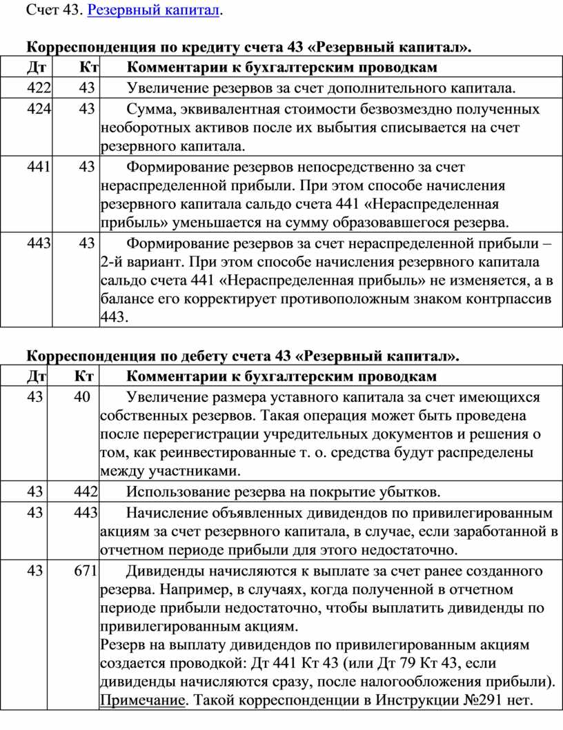 Счет 43. Резервный капитал счет бухгалтерского учета. Резервный капитал проводки. Учет резервного капитала проводки. Резервный капитал в балансе это.