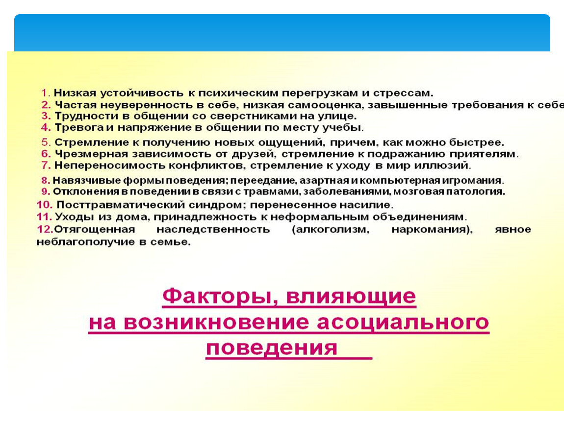 Профилактика асоциального поведения подростков презентация