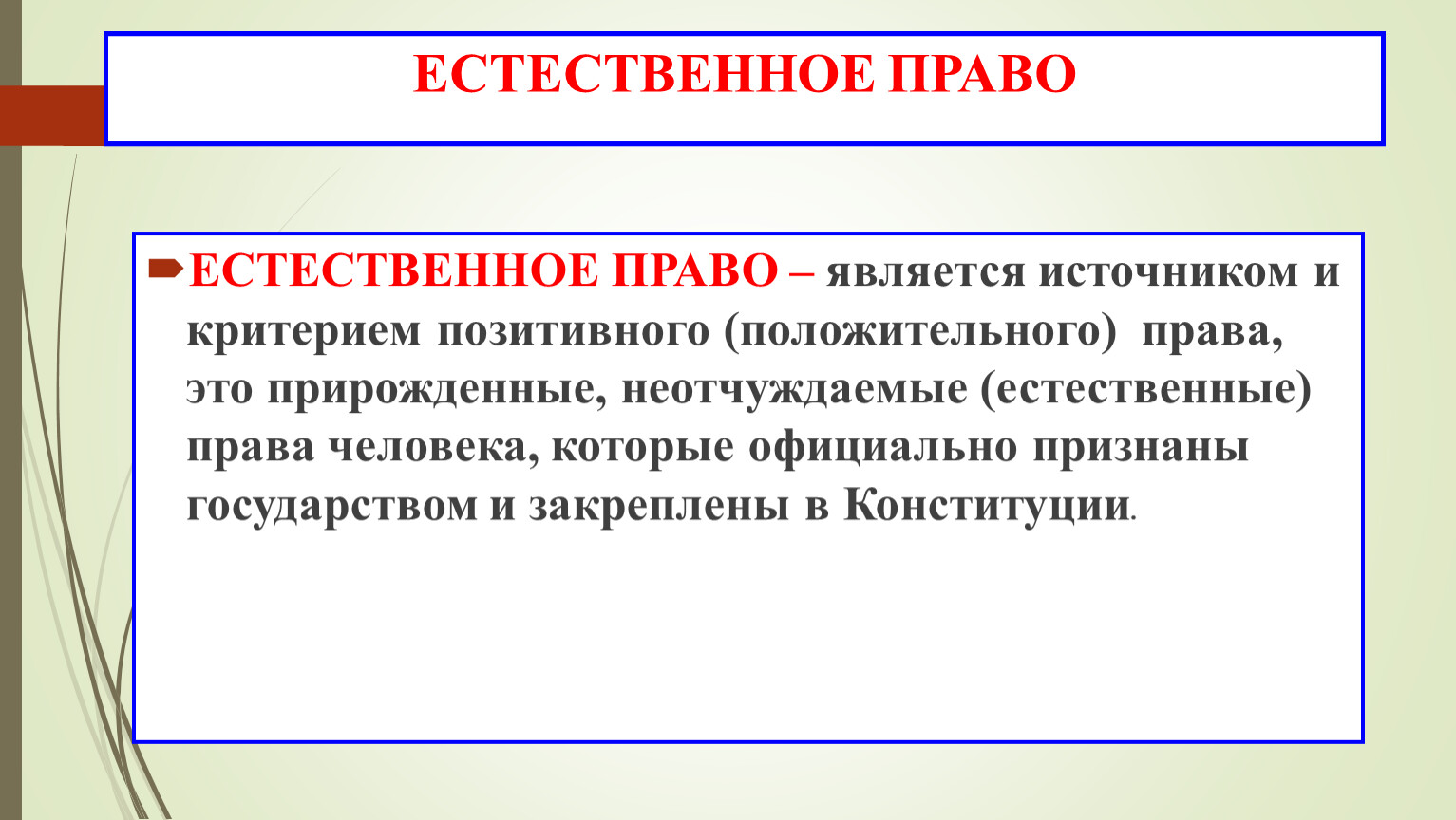 Что является естественным правом человека