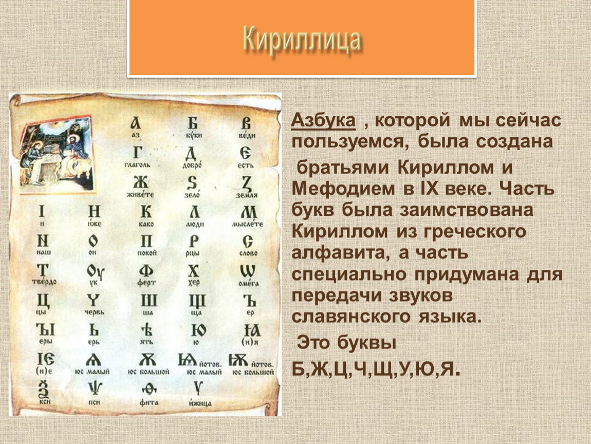 Название буквы русской азбуки. Страницы славянской письменности презентация.