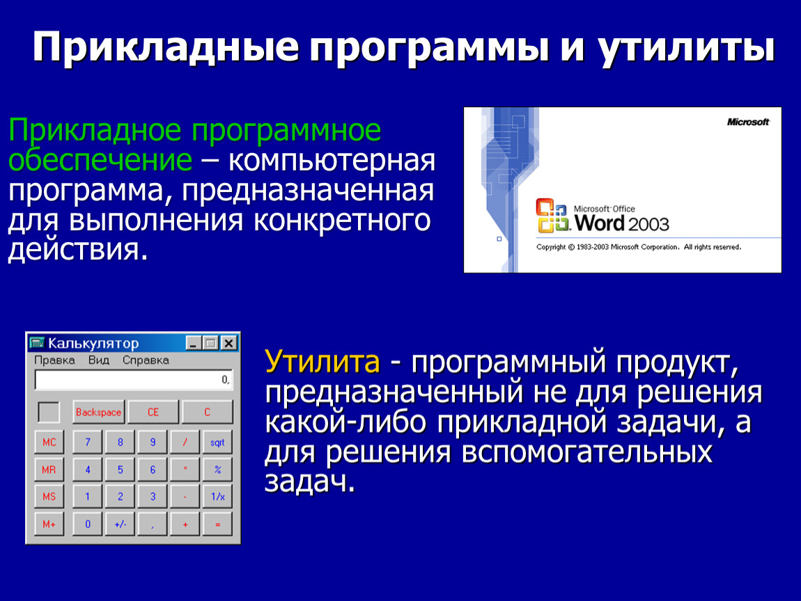 Работа с программным обеспечением. Прикладные программы. Прикладные компьютерные программы. Утилиты это прикладные программы. Прикладная программа компьютерная программа.