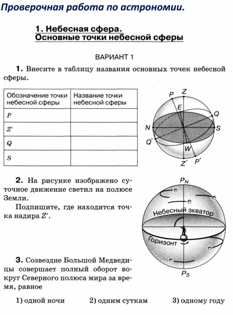 Темы проектов по астрономии 10 11 класс индивидуальных