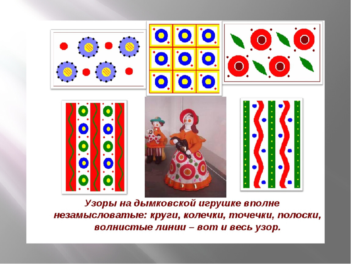 Дымковская игрушка элементы росписи для детей