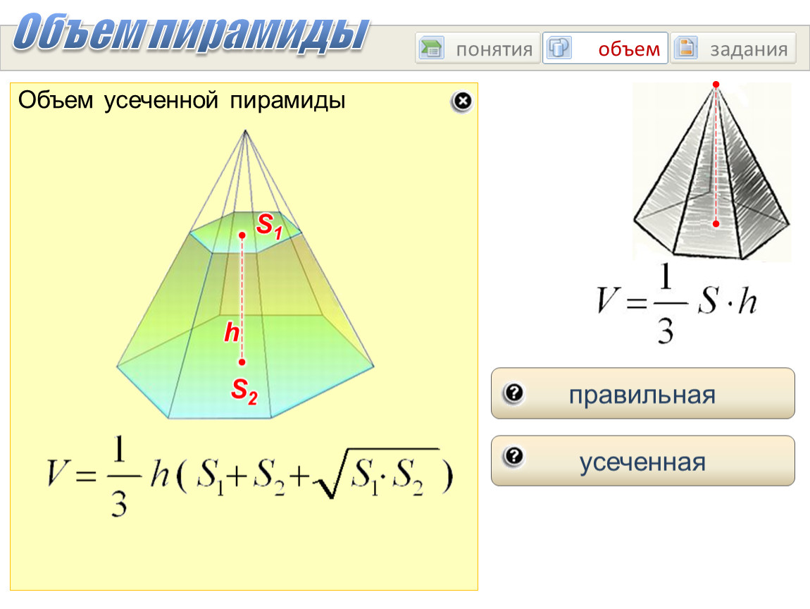 Треугольная усеченная пирамида формулы