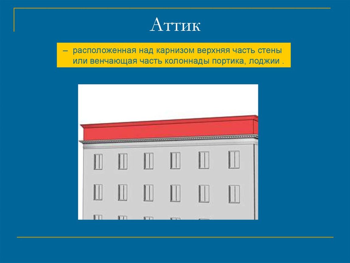 Выше расположенный. Аттик в архитектуре. Схема Аттика архитектура. Аттик архитектурный элемент. Атик архетектурный элемент.