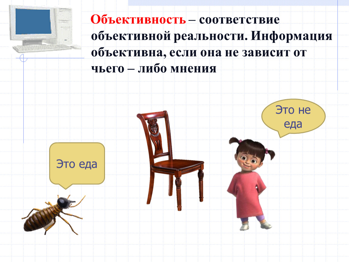 Объективный это. Объективность информации. Объективность информации примеры. Объективная информация примеры. Примеры обьективностиинформации.