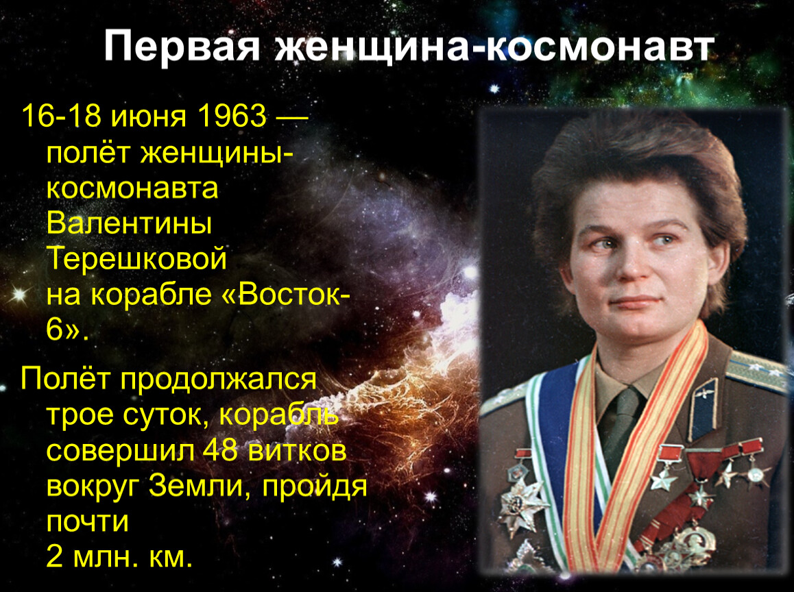 Какая 1 женщина космонавт