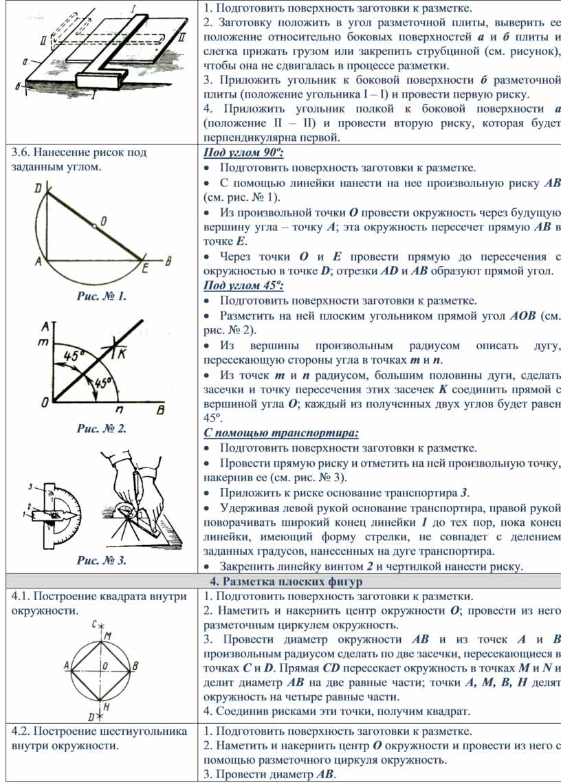 Инструкционная карта пространственная разметка