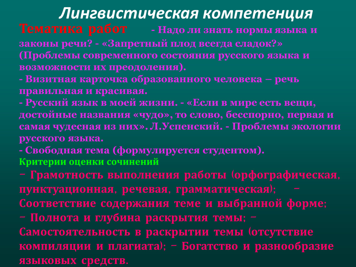 Современные русский язык эссе