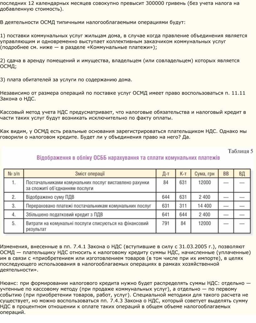 Бухгалтерский и налоговый учет в ОСМД