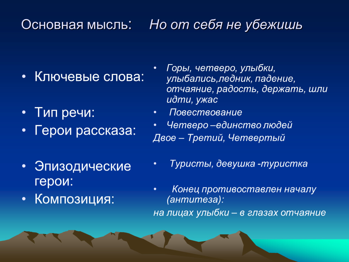 Гора эссе. Средства выразительности текста четверо наедине с горами. Системный и эпизодический доход.