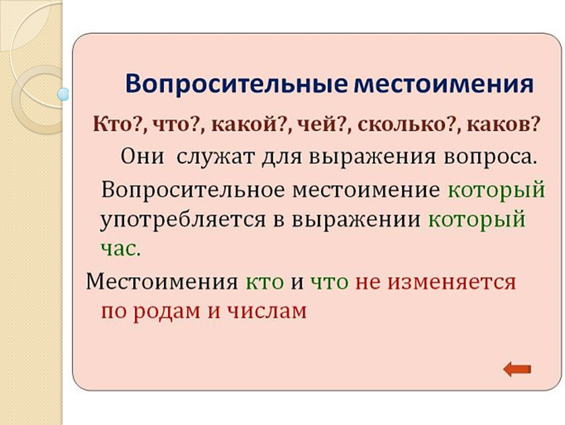 Местоимение в русском языке презентация