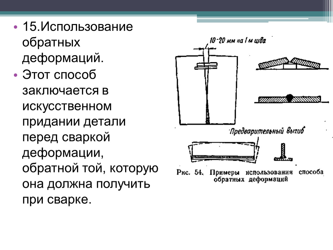 Изображение схемы последовательность наложения сварных швов для уменьшения сварочных деформаций