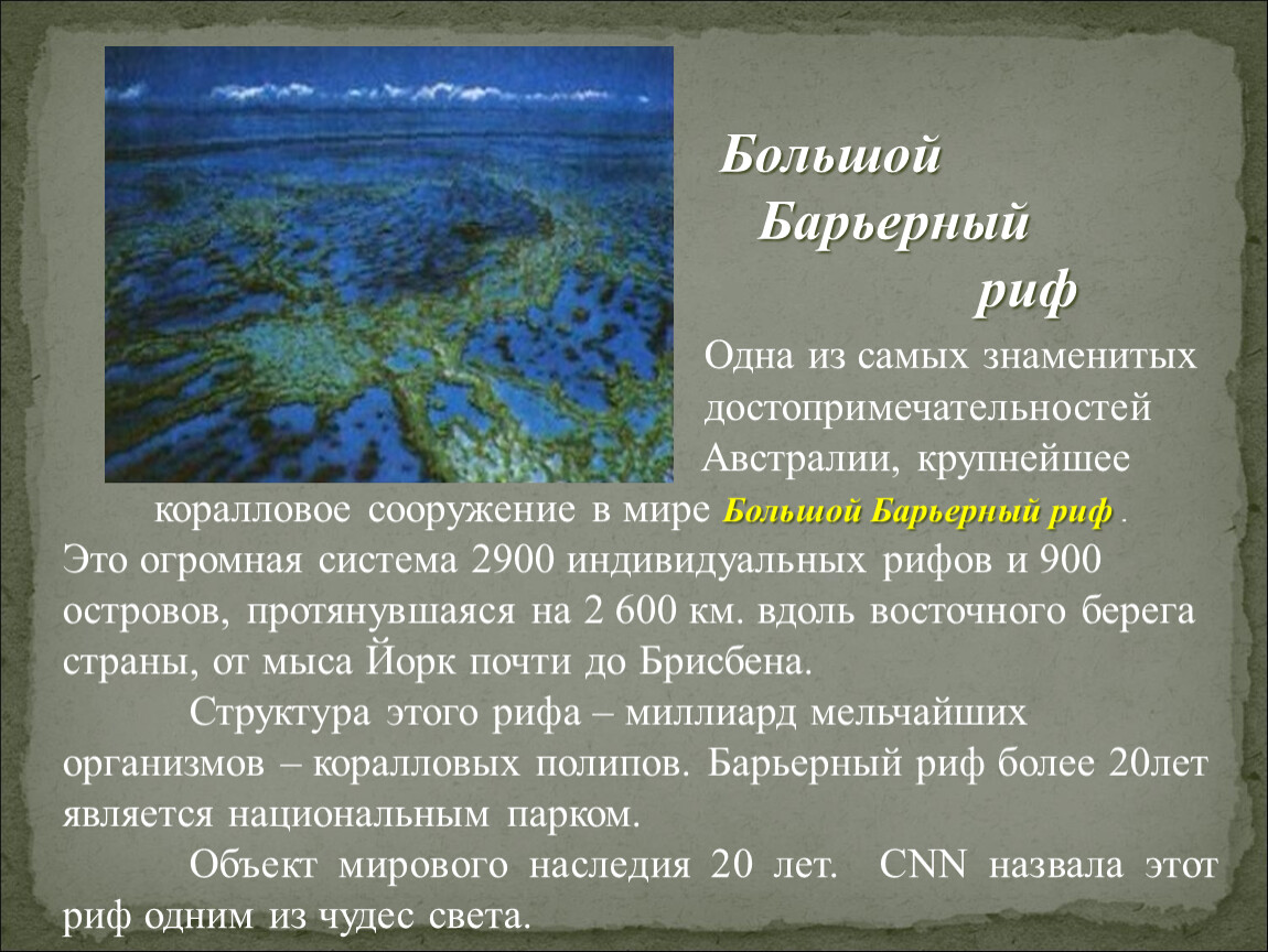 Который состоит из большого. Большой Барьерный риф рассказ. Большой Барьерный риф тянется вдоль.