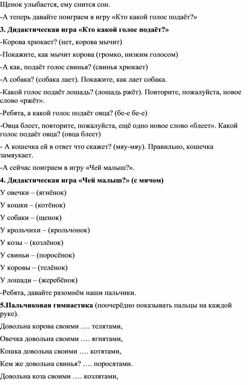 Конспект занятия по речевому развитию «Домашние животные и их детеныши»  Подготовительная к школе группа ТНР