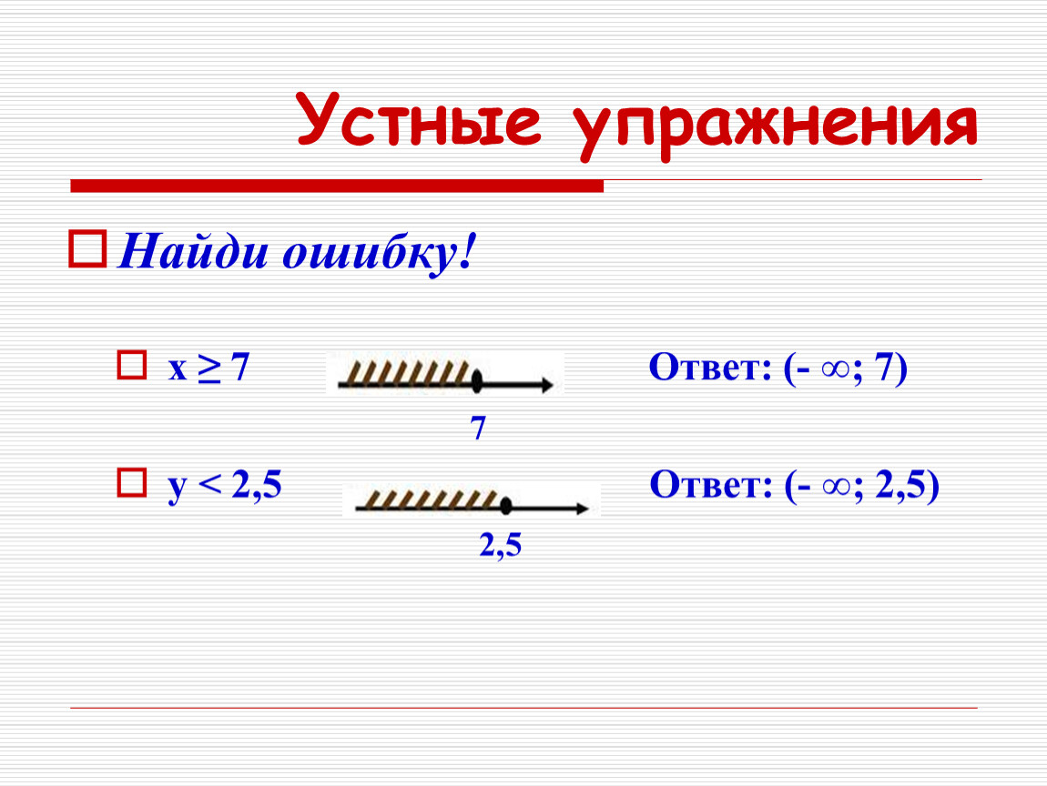 Неравенство с одной переменной 8 класс алгебра. Неравенства с одной переменной 8 класс. Устный счет неравенства. Линейные неравенства с одной переменной 8 класс тренажер. Найди ошибку в решении неравенств.