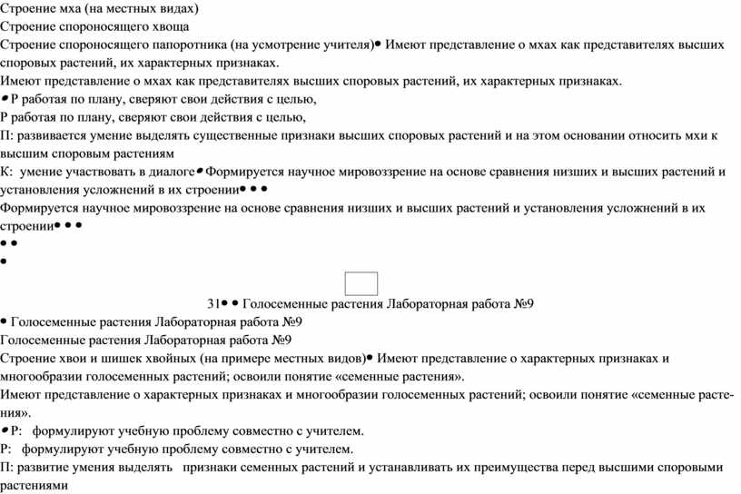 Лабораторная работа строение спороносящего папоротника