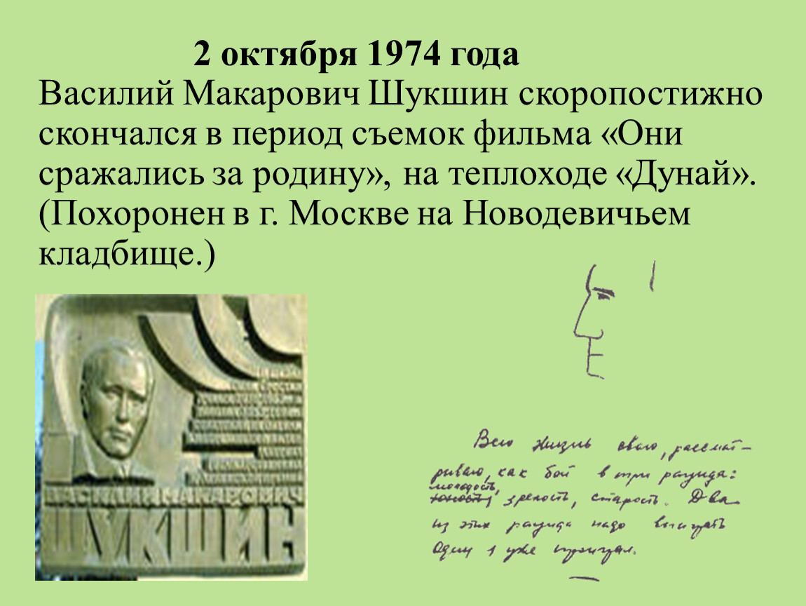 Всю жизнь мою несу родину в душе…» Василий Шукшин.