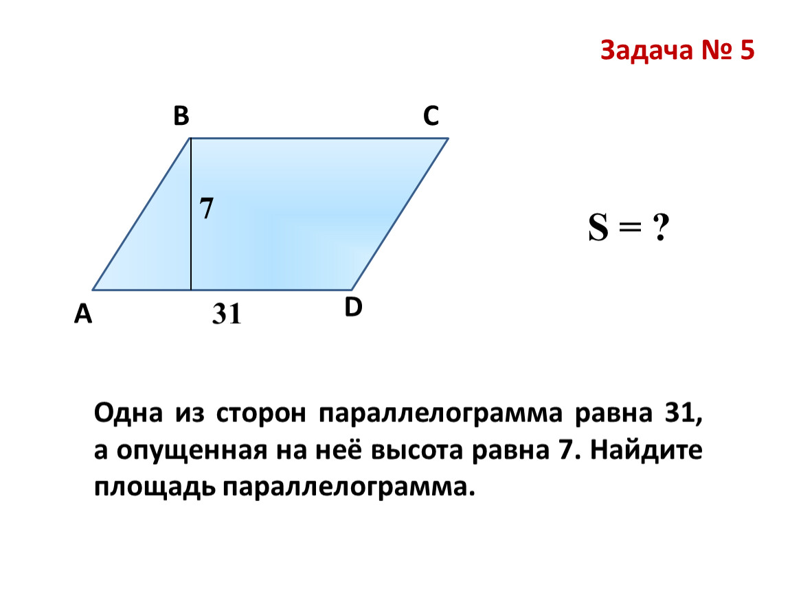 Высота опущенная на меньшую сторону параллелограмма