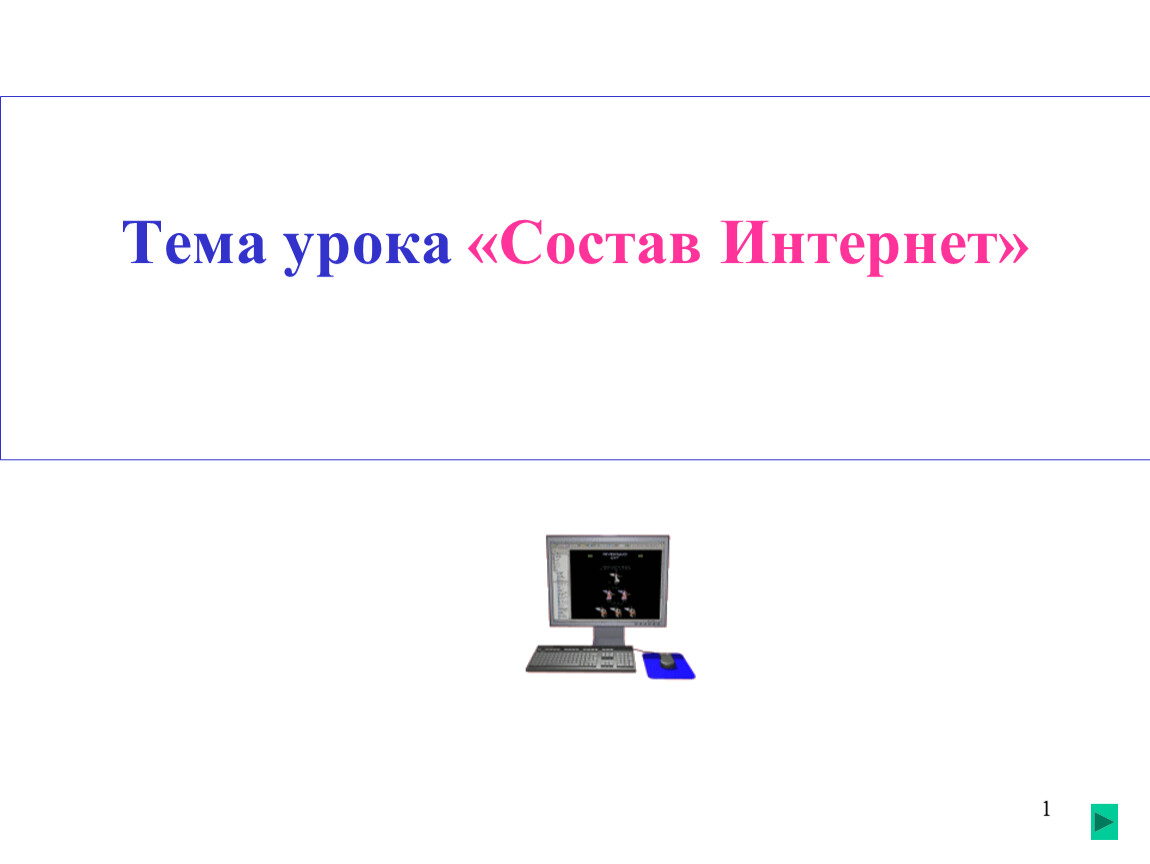 Тема урока «Состав Интернет»