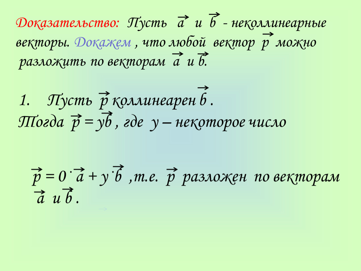 Разложение вектора по 2 неколлинеарным