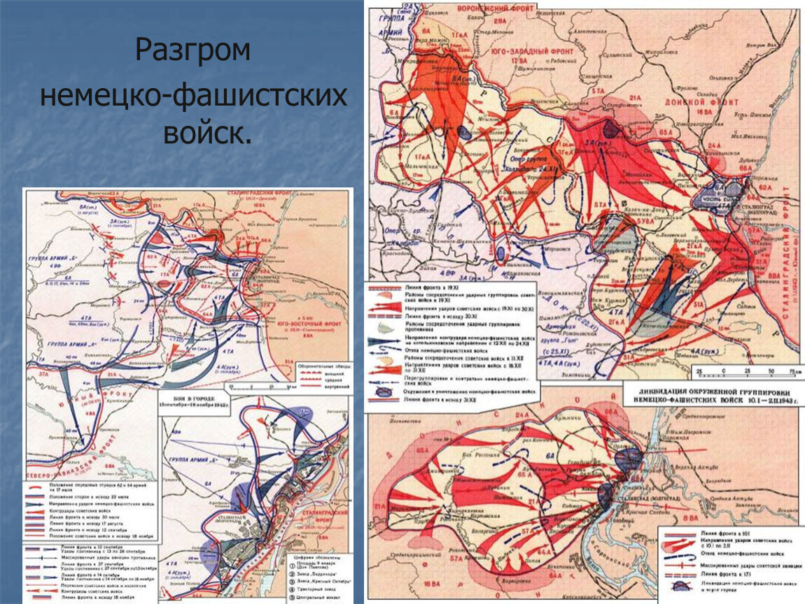 Карта Сталинградской битвы 1942-1943