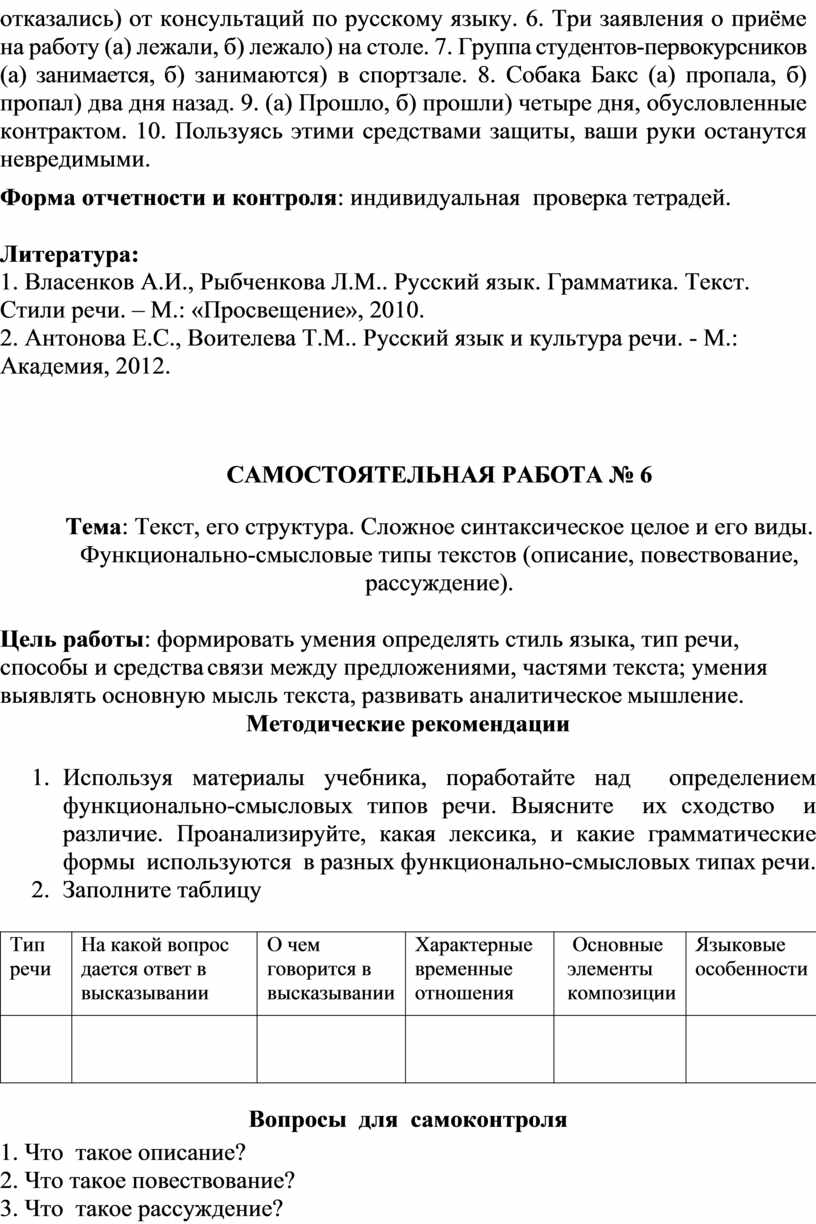 Методические рекомендации по выполнению самостоятельной работы по  дисциплине 