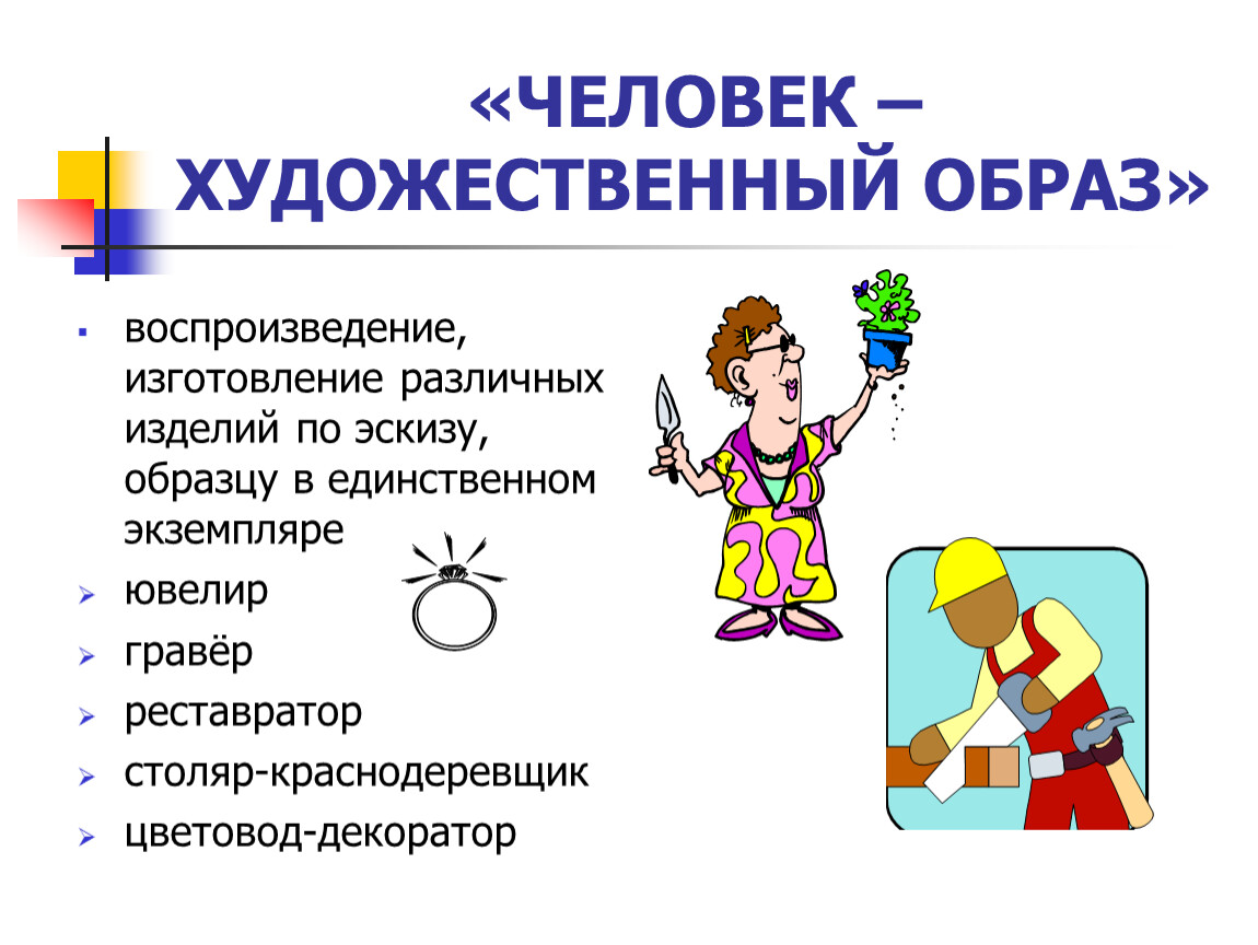 Художественный образ конспект. Человек художественный образ. Человек художественный образ профессии. Профессии типа человек художественный образ. Профессии человек-художественный образ для детей.