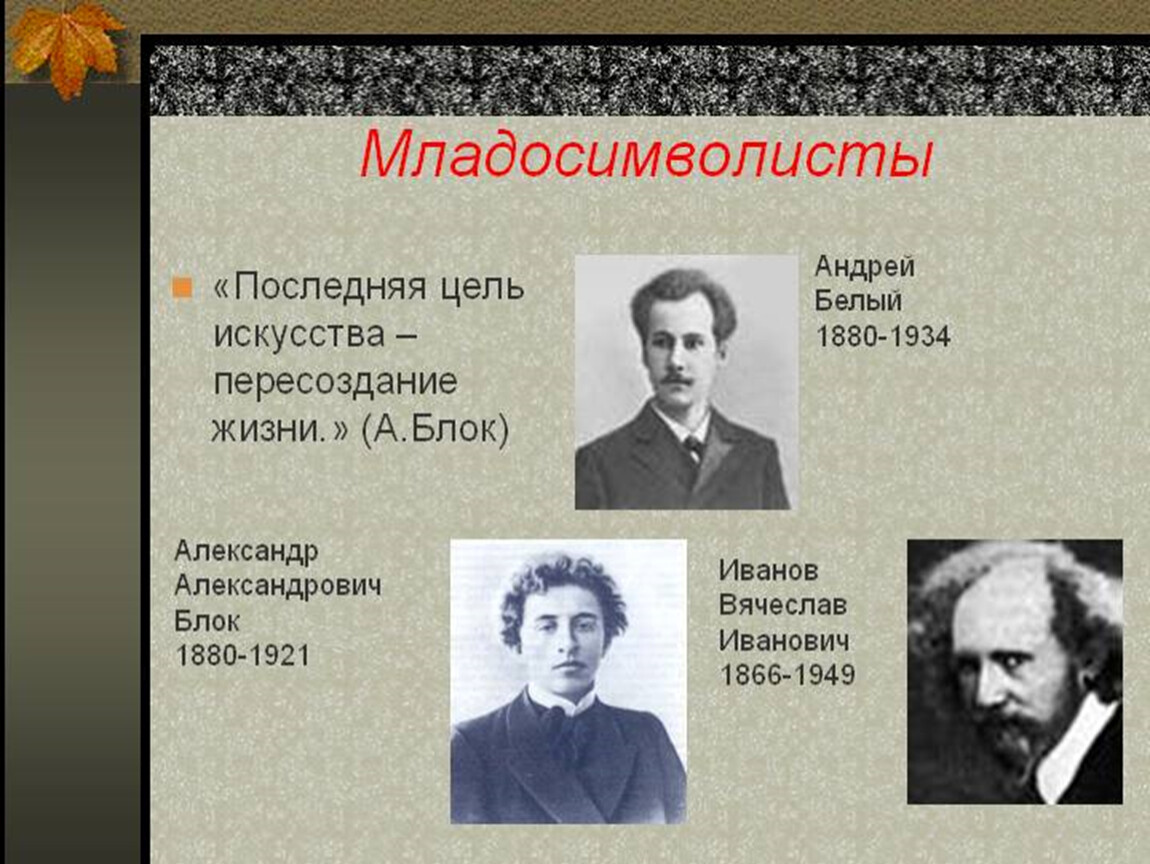 Символизм начало 20 века. Поэт 20 века младосимволисты. Серебряный век русской литературы.