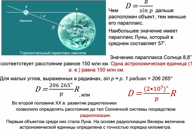 Определение расстояний и размеров тел в солнечной системе презентация