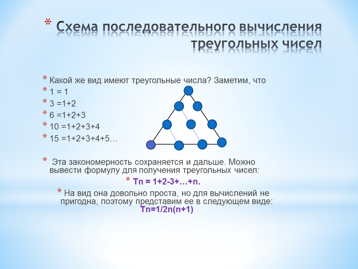 Треугольное число это. Треугольные числа. Треугольные числа формула. Фигурные числа картинки.