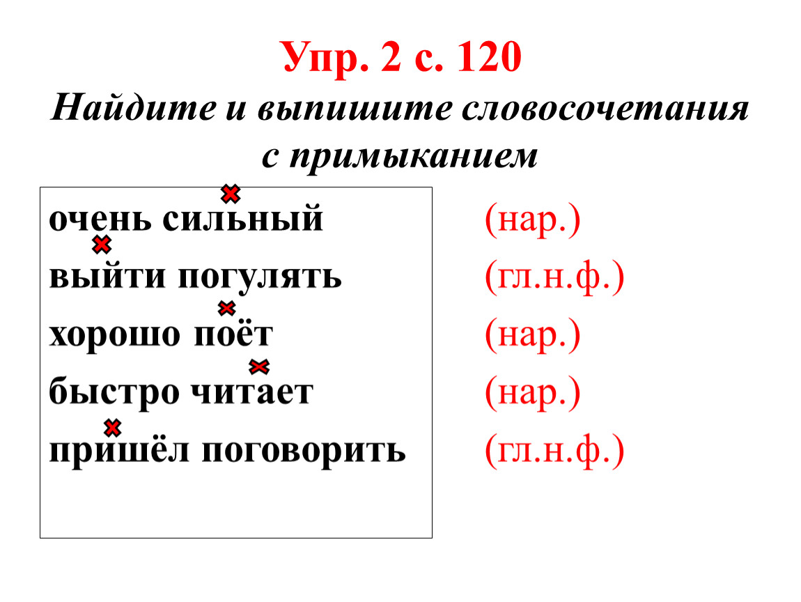 Прийти словосочетание. Примыкание примеры. Сильное примыкание. Нар нар словосочетания. Примыкание нар плюс.