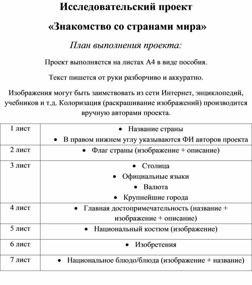 План исследовательского проекта