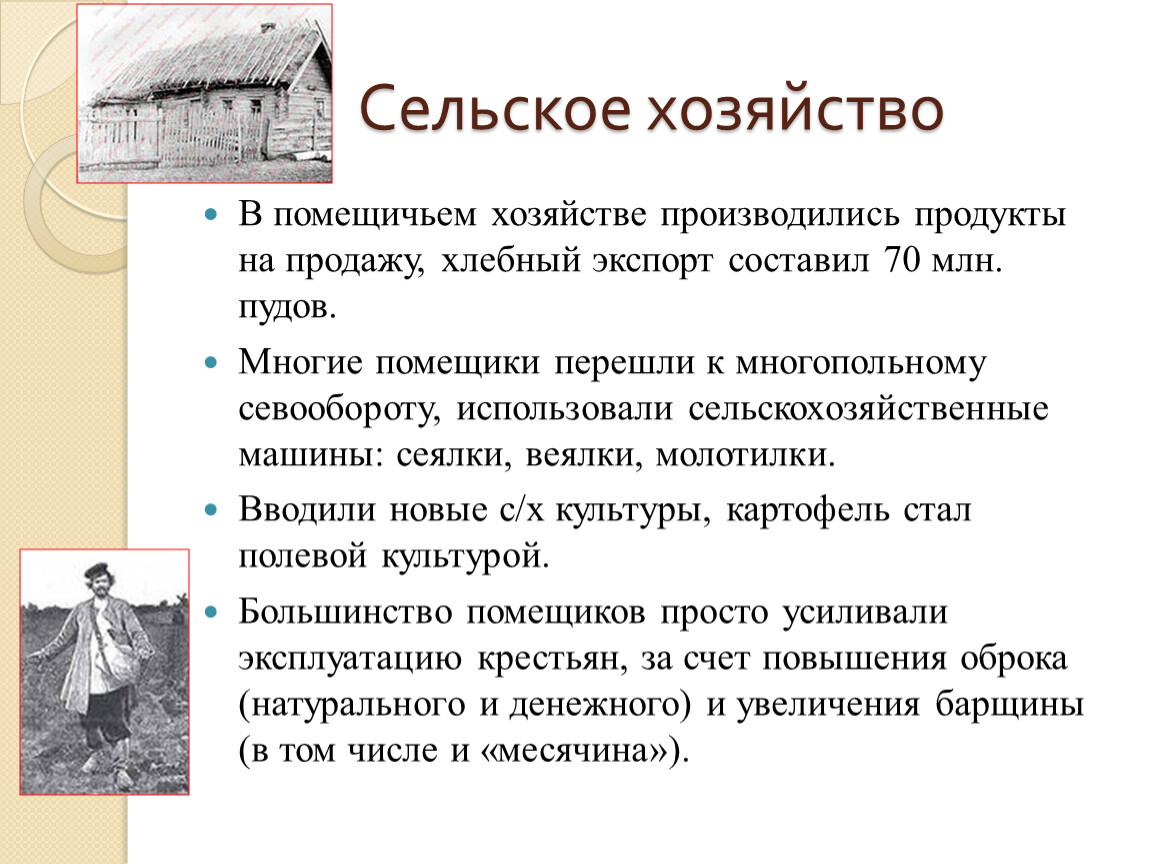 Помещичье хозяйство. Помещичье хозяйство с несельскохозяйственным производством. Недостатки помещичьего хозяйства. Какие товары производились в помещичьих хозяйствах.