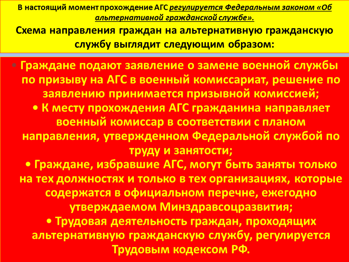 Воинская служба и альтернативная гражданская служба презентация