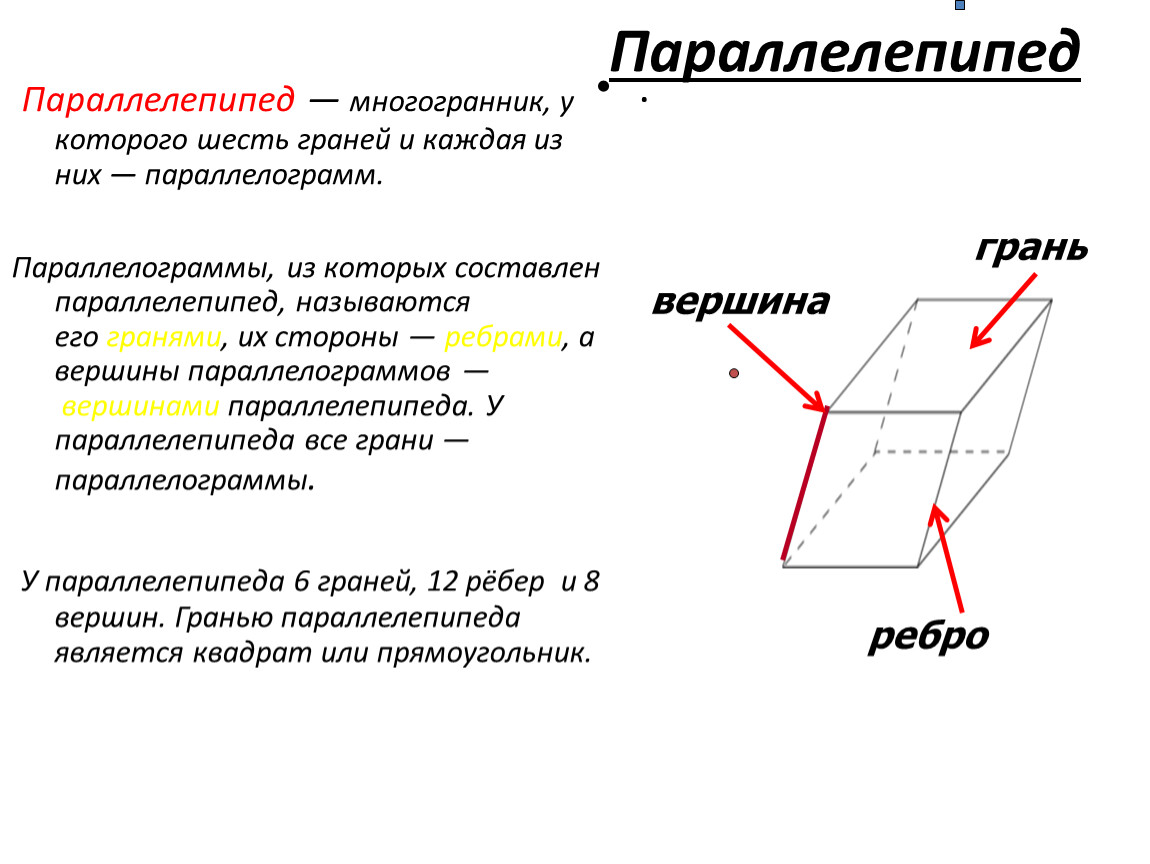 Шесть граней. Параллелепипед многогранник у которого. Параллелограмм многогранник. Параллелепипед многогранник грани. Многогранник у которого 6 граней каждая из которых параллелограмм.