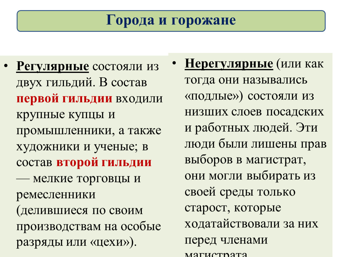 Обязанности горожан. Города и горожане при Петре 1. Русское общество в Петровскую эпоху таблица. Регулярные и нерегулярные горожане.