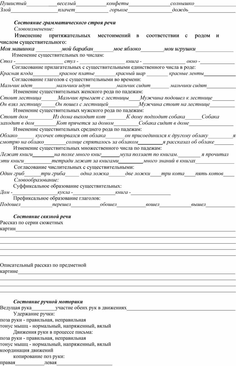 Логопедическая характеристика на школьника образец готовый