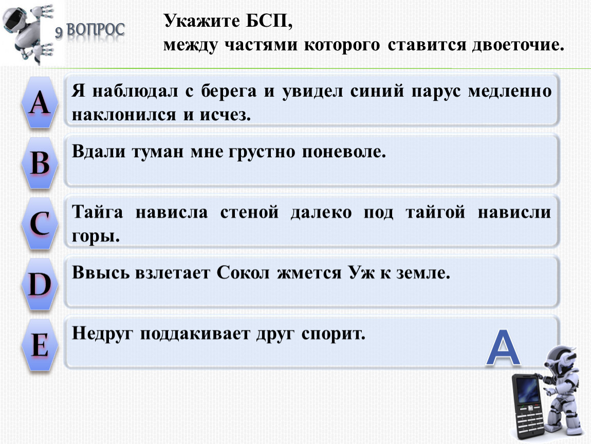 Тест 9 русский по бсп
