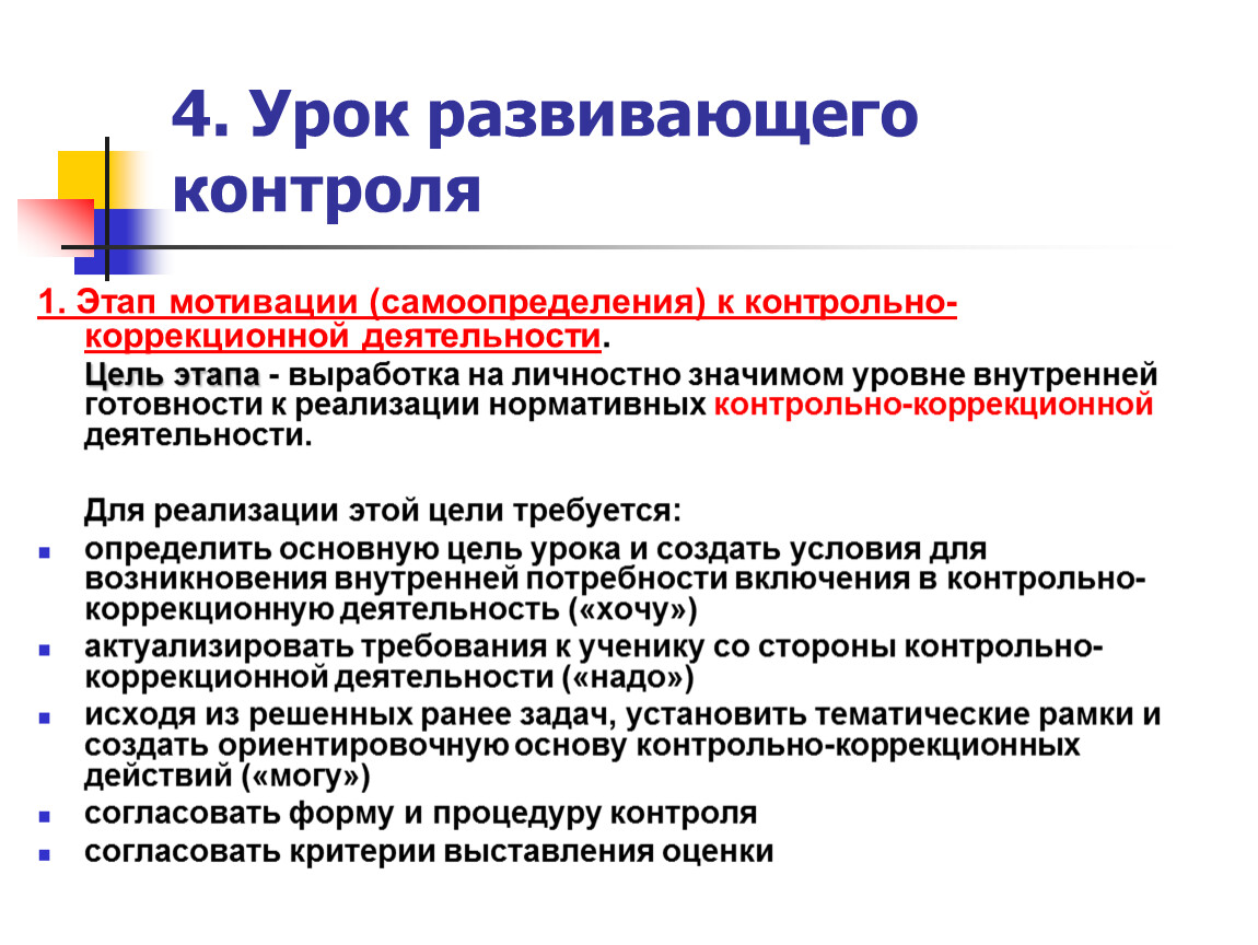 Урок контролю. Урок развивающего контроля этапы. Виды урока развивающего контроля. Структура урока развивающего контроля. Задачи урока развивающего контроля.