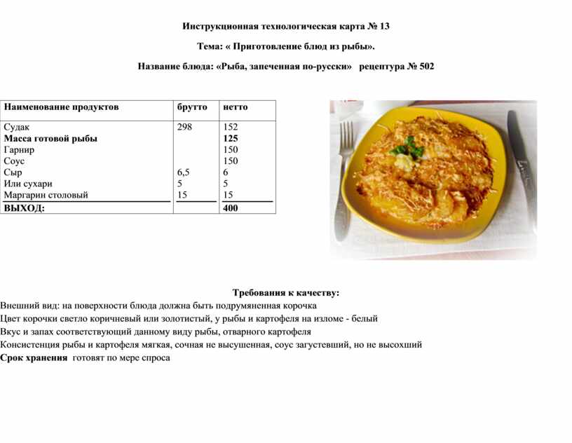 Омлет с сыром технологическая карта для школы