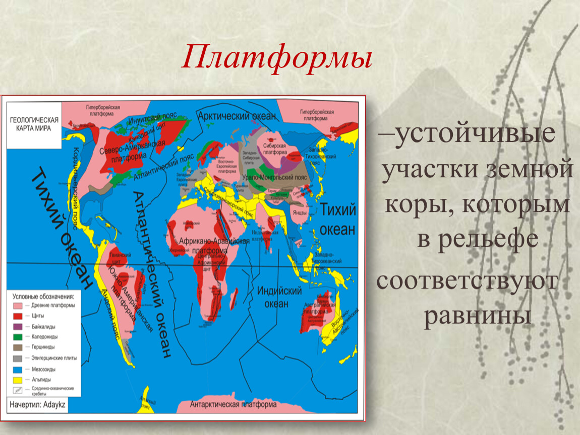 Карта складчатых поясов