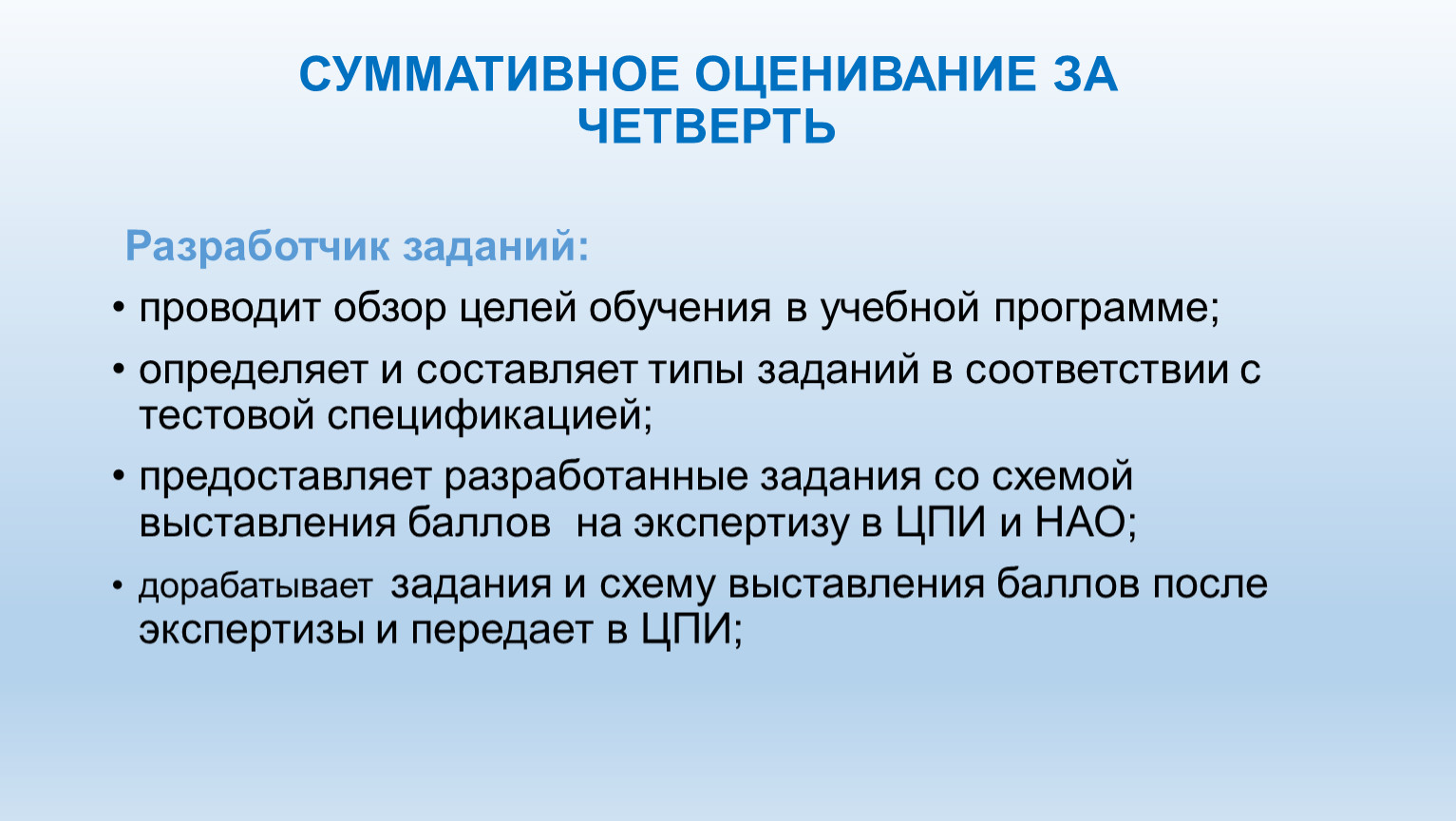 Модерация результатов суммативного оценивания за четверть презентация