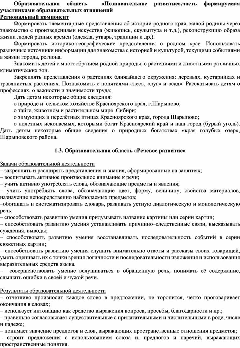 Часть учебного плана формируемая участниками образовательных отношений