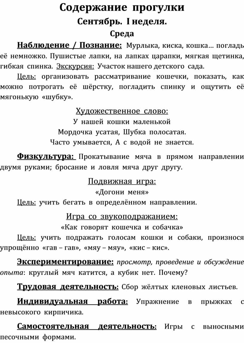Прогулка содержание. Прогулка содержание
