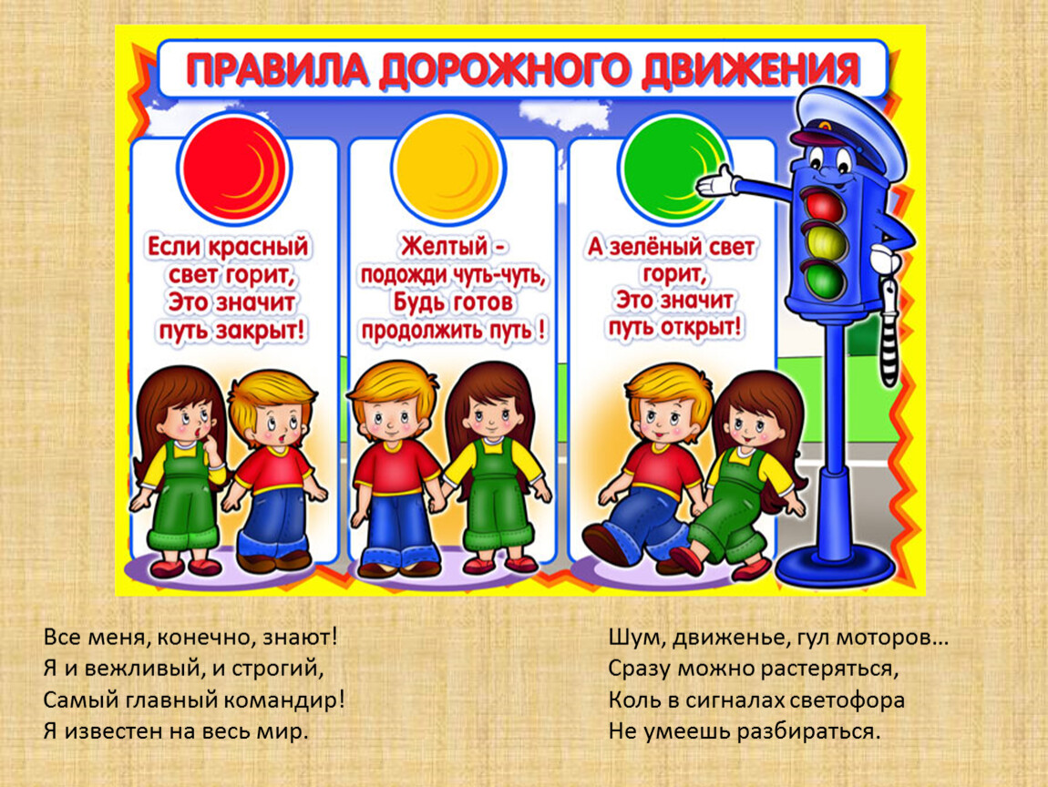 ПДД картинки вертикальные для детей дошкольников