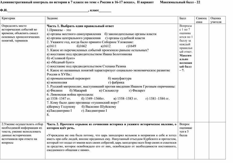 Контрольная работа по истории западная европа