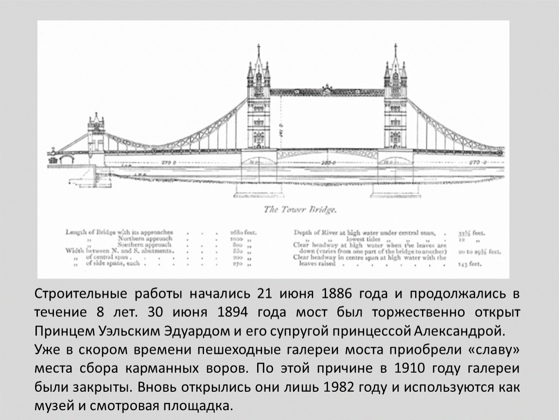 Презентация тауэрский мост на английском языке